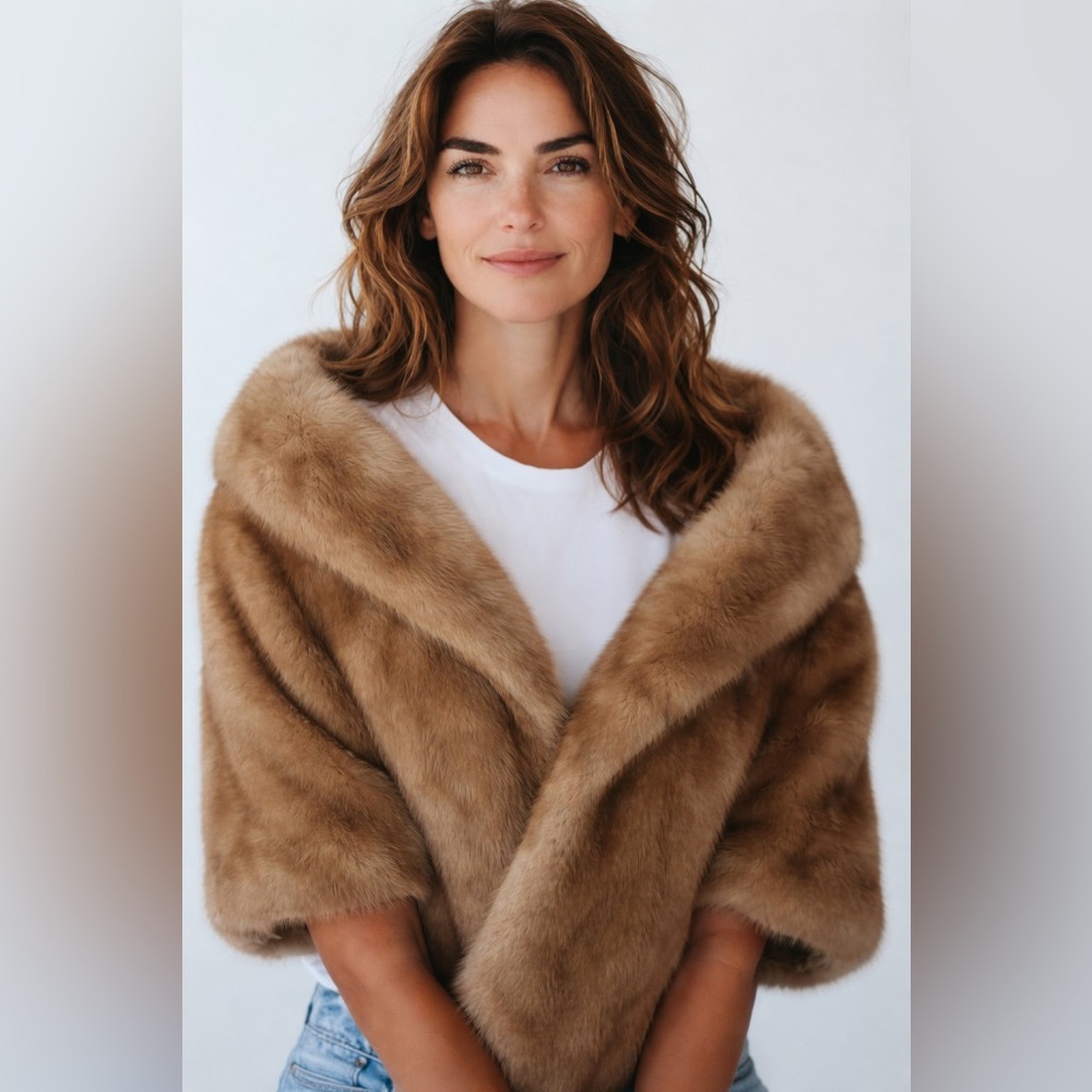1980s Vintage Authentic Autumn Haze Mink Fur Stole